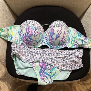Lilly Pulitzer Multicolor Leaf Print Bikini Set